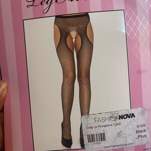 Leg Avenue Black Sheer Hosiery Nylon Blend